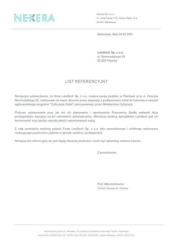 Referencje Landtech – Nexera